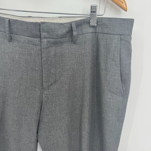 J Crew Thompson Tapered Mens Gray Pants 36x30 Cotton Sharkskin Work Flat Front - Picture 1 of 9